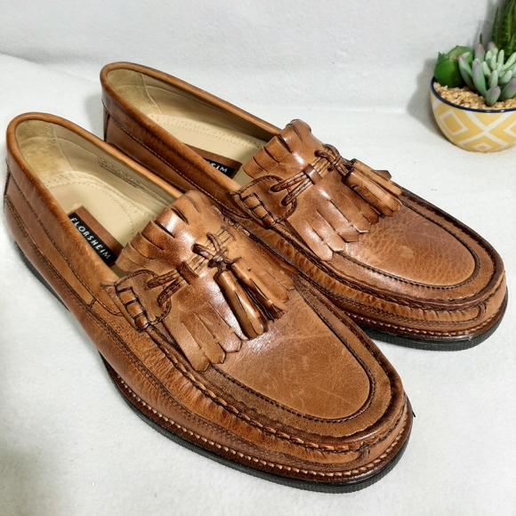 Florsheim Leather Slip-On Tassel Loafers Men 8.5 - Picture 9 of 11